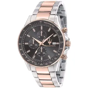 Maserati Sfida Two-Tone Stainless Steel Grey Dial Quartz Watch for Gents - R8873640014