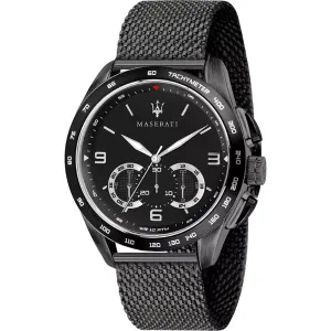 Maserati Traguardo Black Mesh Braselet Black Dial Quartz Watch for Gents - R8873612031