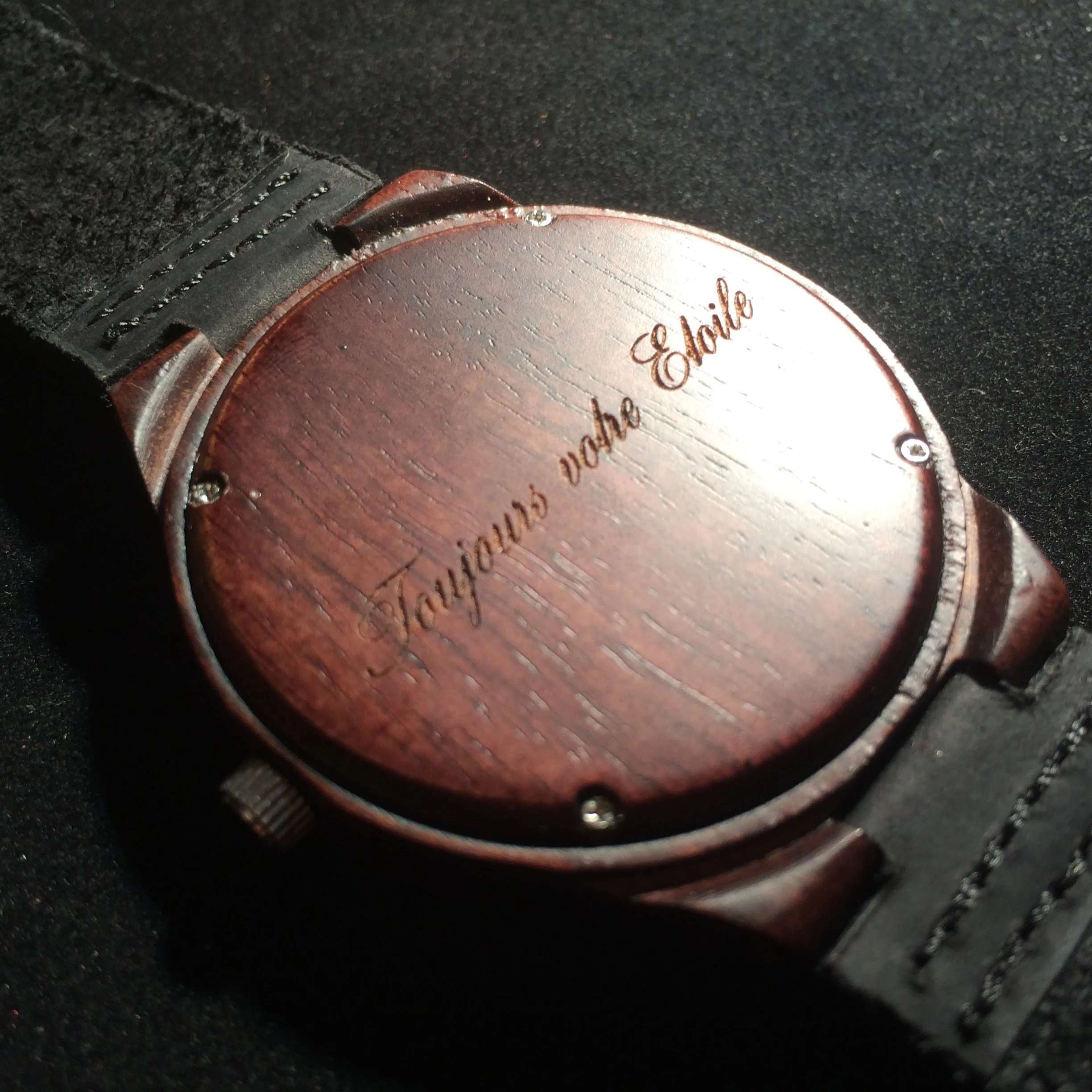 Maya Dark Sandalwood Multifunction Wood Watch - Slate Gray Dial, Sapphire Crystal, Japanese Quartz Movement | Explorer Series
