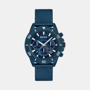 Men Solar Blue Dial Chronograph Nylon Watch 1513919