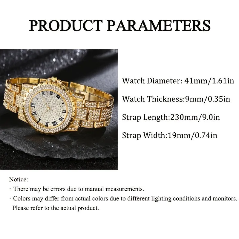Mens Quartz Calendar Watch Set