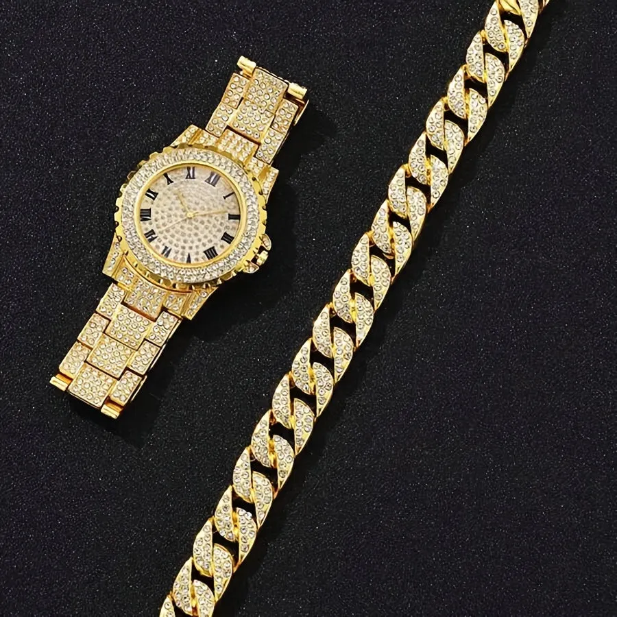 Mens Quartz Calendar Watch Set