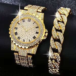 Mens Quartz Calendar Watch Set