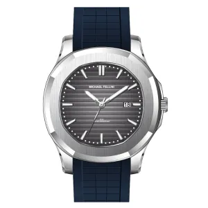 Michael Fellini Blue Silicone Strap Gray Dial Quartz Watch for Gents - MF2364-02