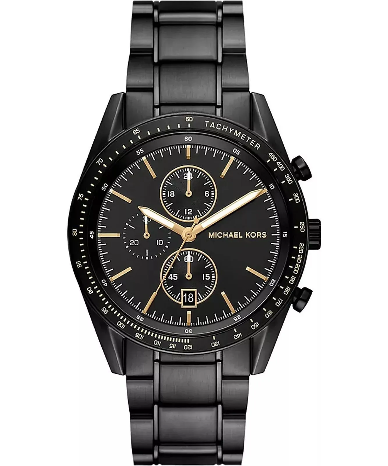 Michael Kors Accelerator Gents Chrono Black Dial Black Stainless Steel Watch