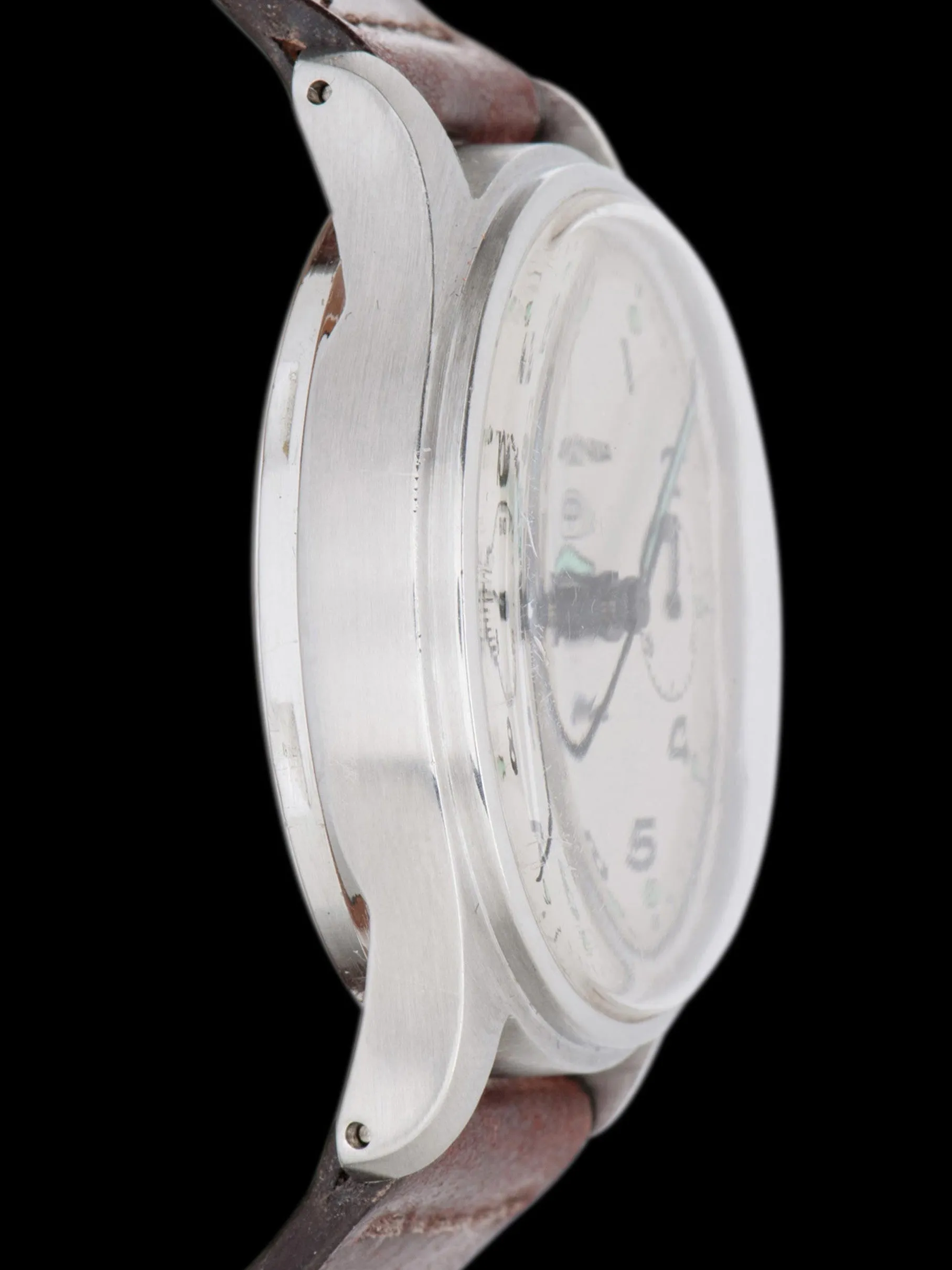 Military-Issued 1950s Lemania Mono-Pusher Chronograph Cal. 15 "Promethium Lume"