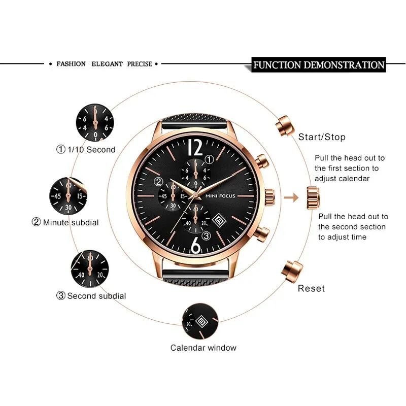 MINI FOCUS Men Watch Top Brand Luxury Men&#39;s Military Sports Quartz Watches Mens Casual Waterproof Wristwatch Erkek Kol Saati