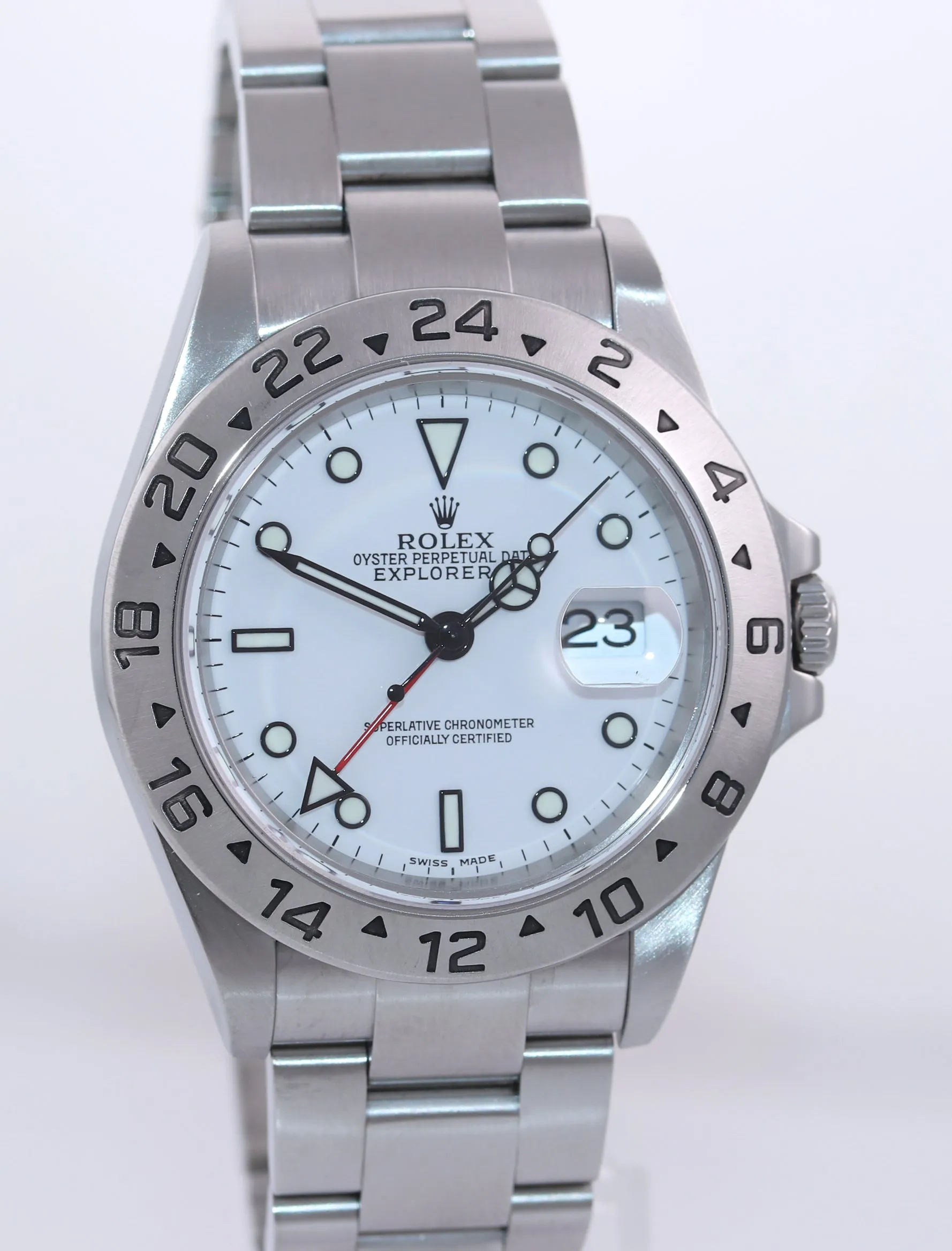 MINT 2005 Rolex White Explorer II 16570 Stainless Steel Date 40mm Watch Box