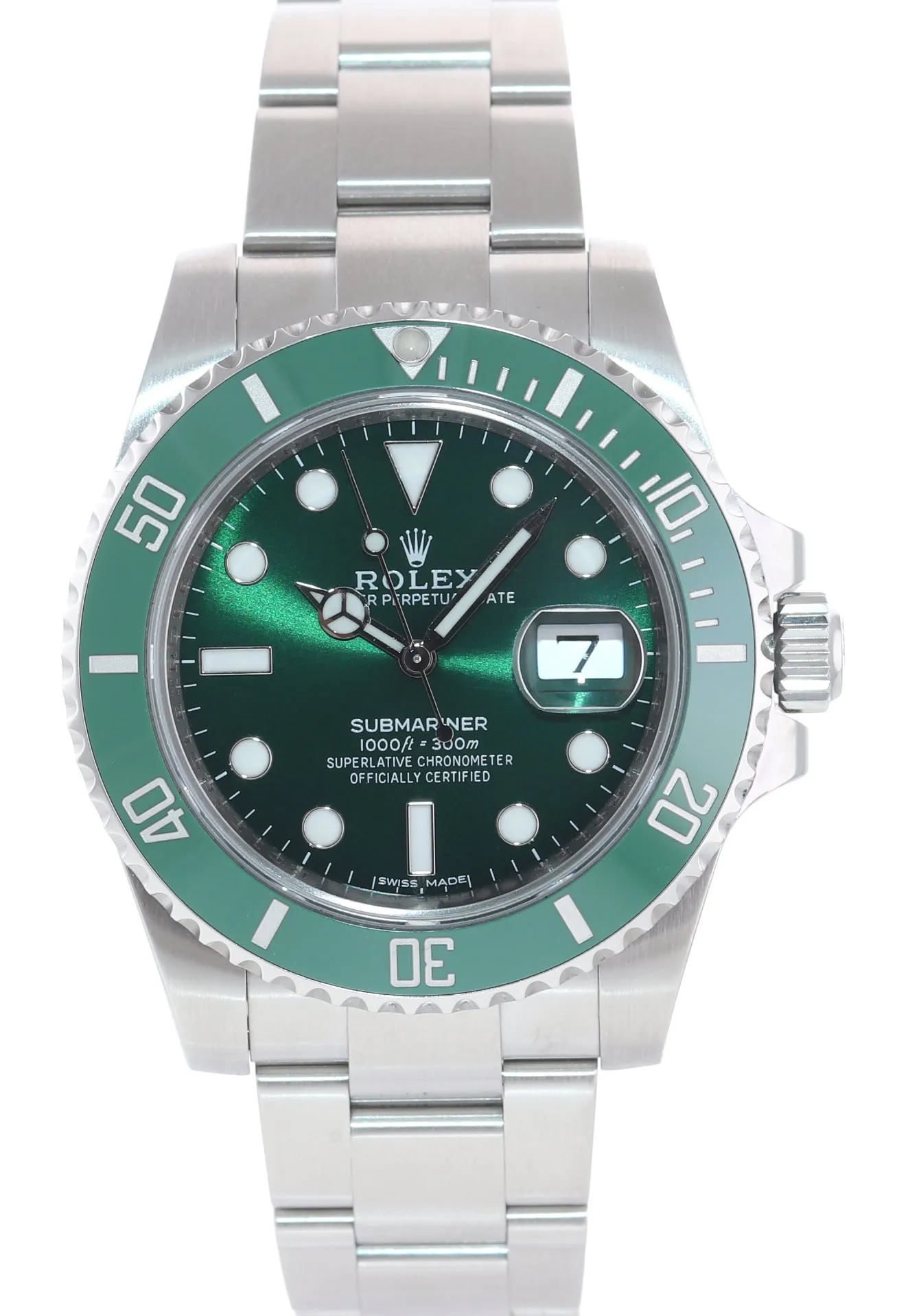 MINT 2013 PAPERS Rolex Submariner Hulk Green Ceramic 116610LV Steel Watch Box