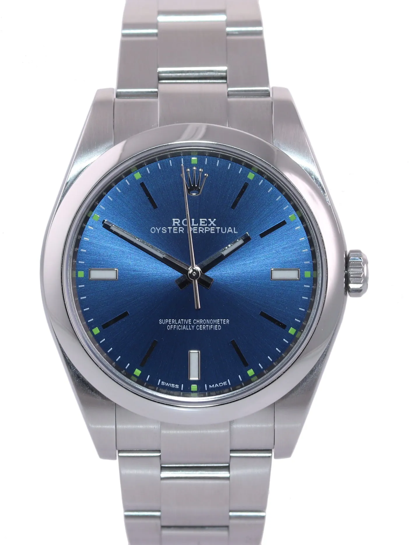 MINT 2016 PAPERS Rolex Oyster Perpetual Steel 39mm Blue Dial 114300 Watch Box