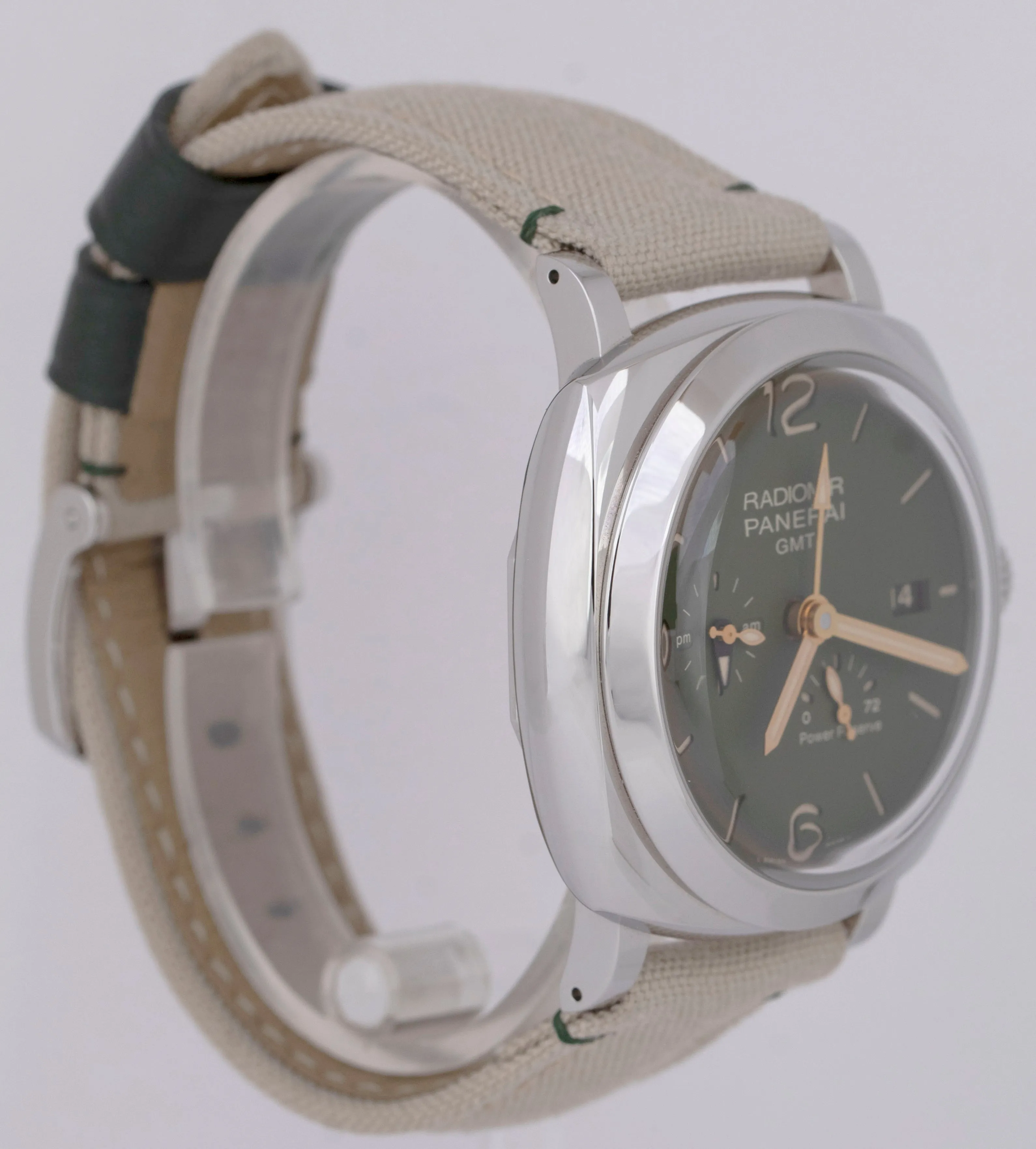 MINT Panerai Radiomir GMT PAM00999 Green PAPERS 45mm PAM 999 Watch Steel B P