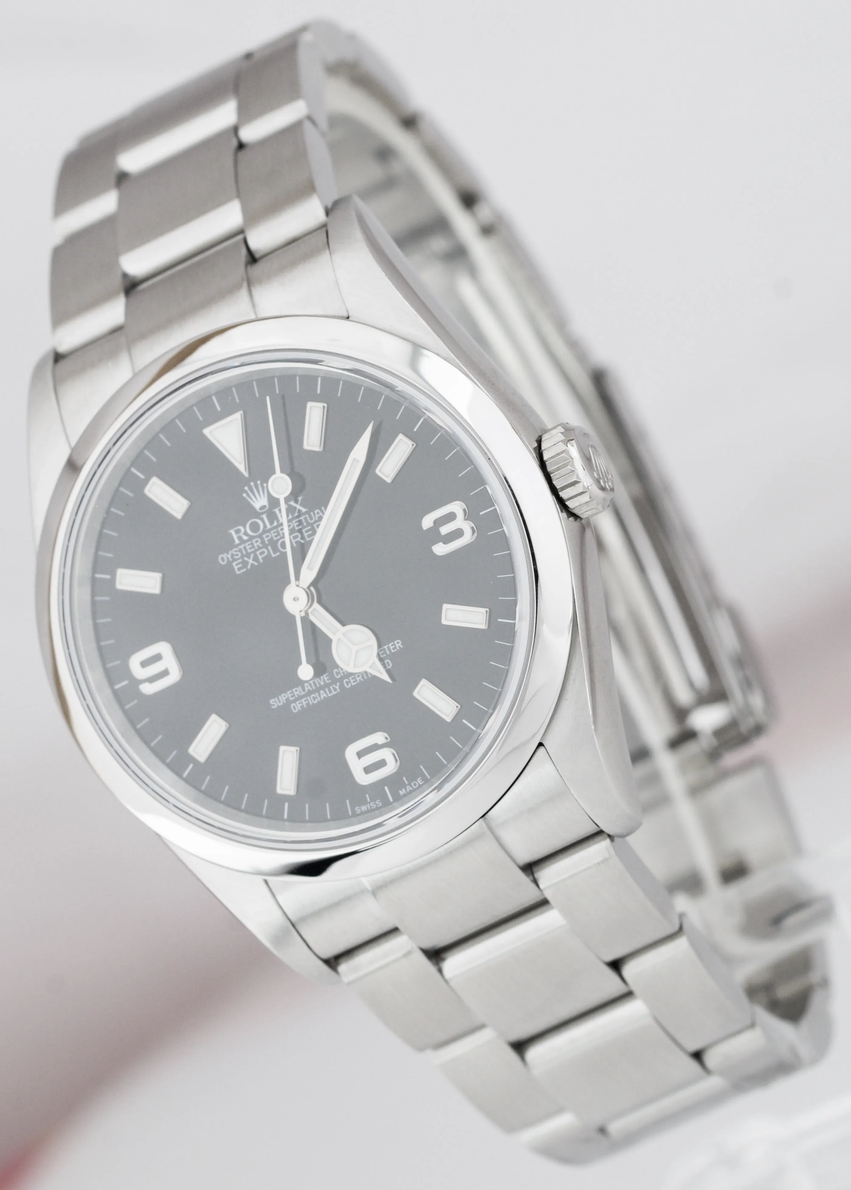 MINT Rolex Explorer I Black 36mm Automatic Stainless Steel Oyster Watch 114270