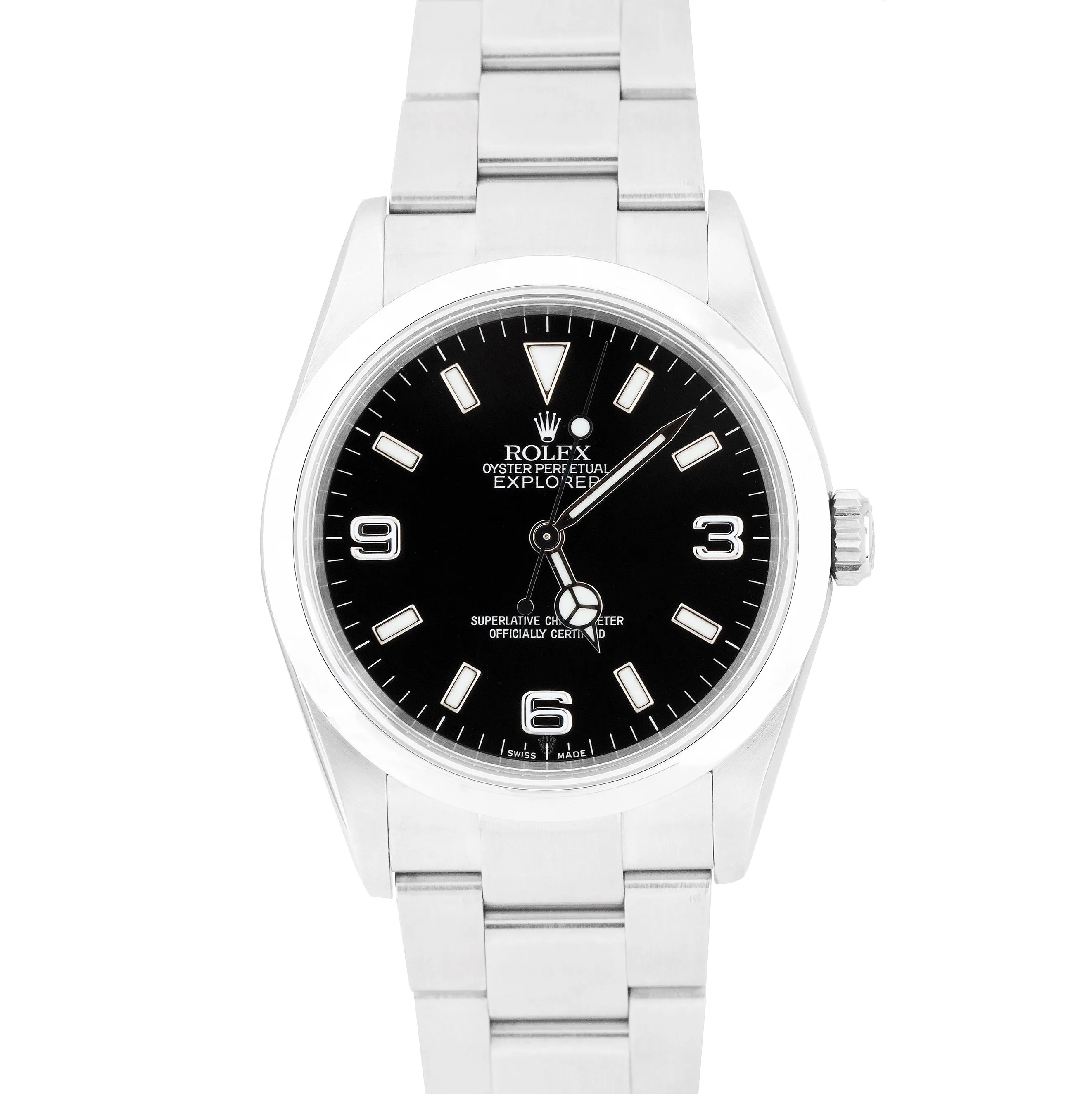 MINT Rolex Explorer I Black 36mm Automatic Stainless Steel Oyster Watch 114270