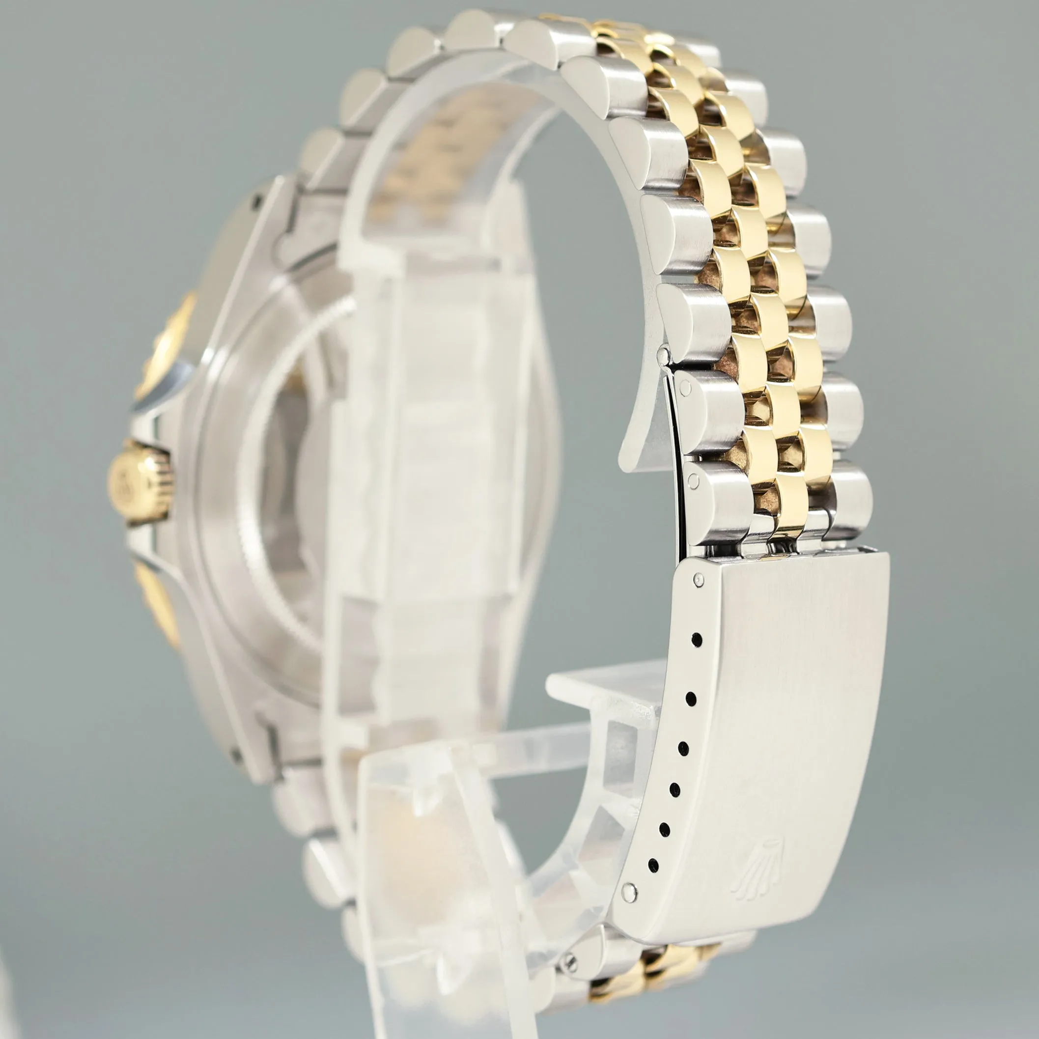 MINT Rolex GMT-Master 16713 Two-Tone Yellow Gold Steel Jubilee Rootbeer Brown Watch