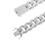 MONEYED SILVER MOISSANITE 14MM CUBAN CHAIN | 993431