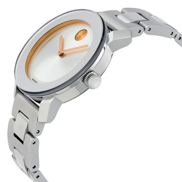 Movado Bold Series Silver Stainless Steel Silver Dial Quartz Watch for Ladies - 3600084