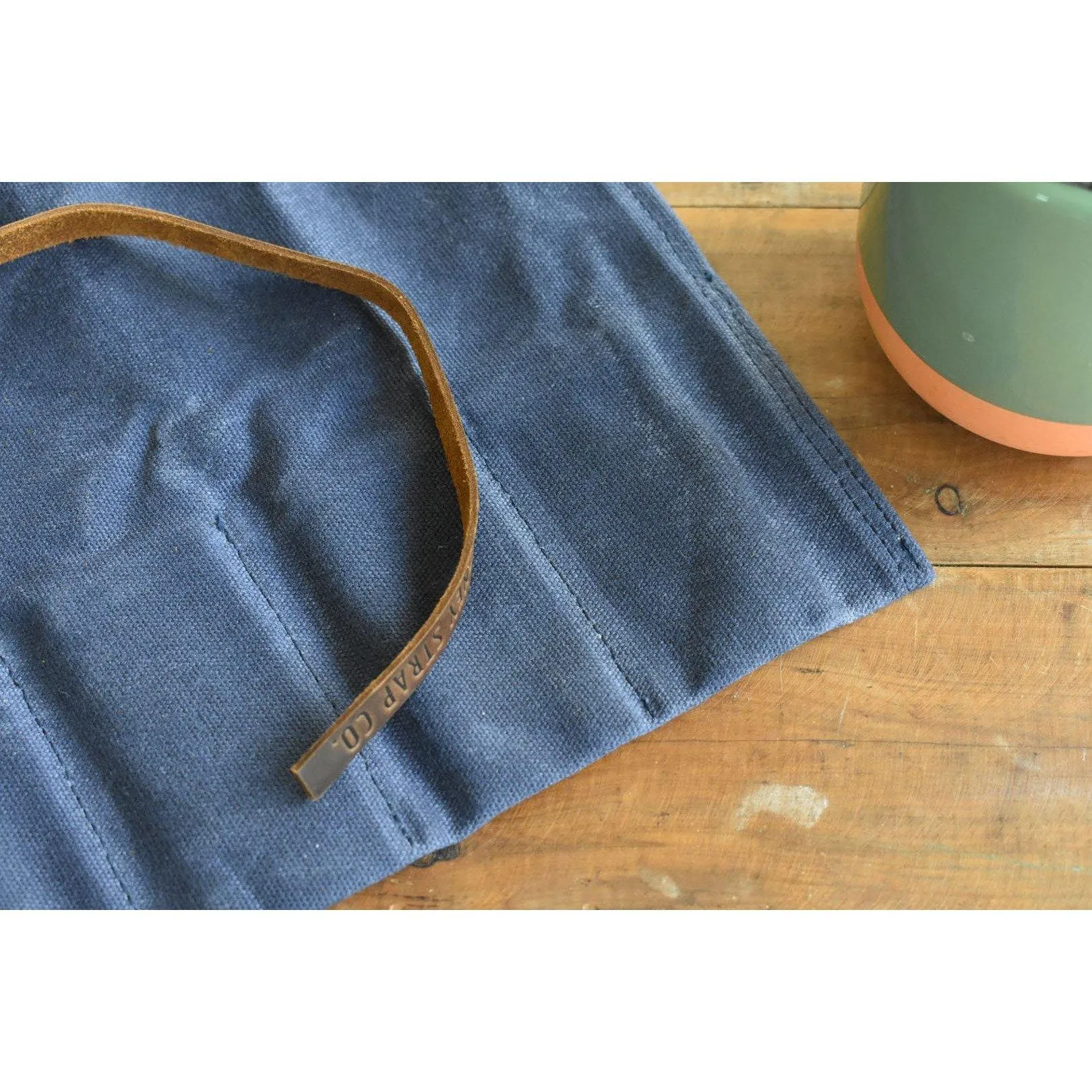 Navy & Taupe Waxed Canvas & Velvet Watch Roll - Four Slots
