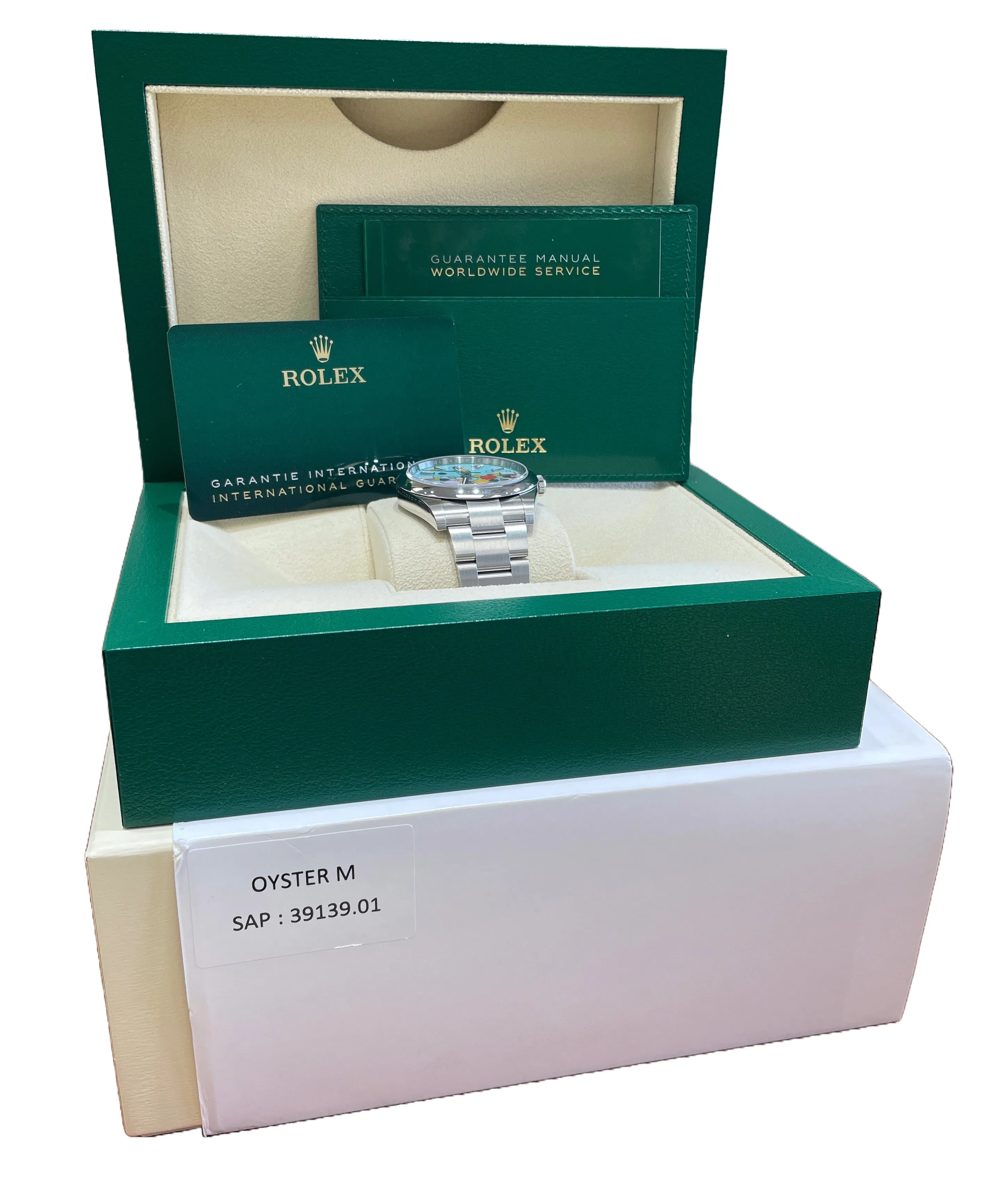 NEW APRIL 2024 PAPERS Rolex Oyster Perpetual 41 CELEBRATION Blue 41mm 124300 BOX