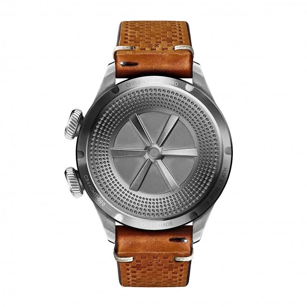 New Christopher Ward C8 UTC WorldTimer (GMT) Automatic Watch World Time 44MM Tan