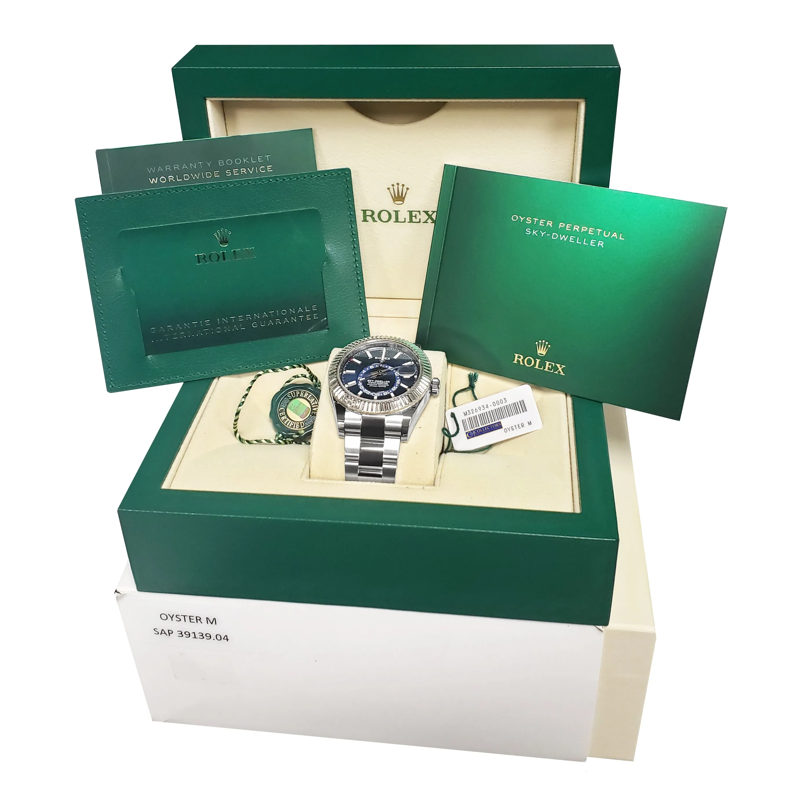 NEW MARCH 2021 Rolex Sky-Dweller Steel White Gold BLUE DIAL 42mm Watch 326934
