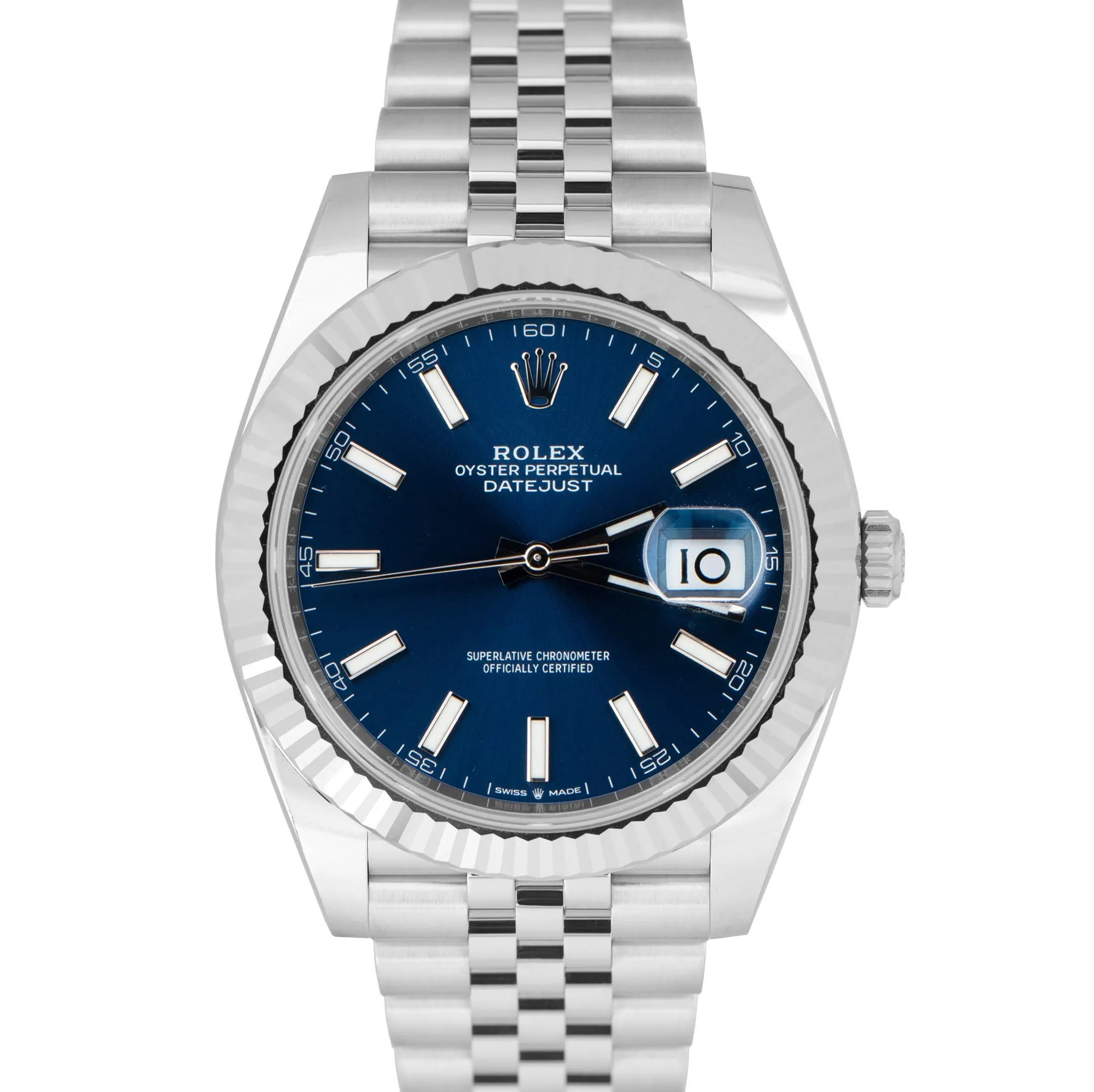 NEW OCT 2022 Rolex DateJust 41 Blue Stainless Steel Jubilee 41mm Watch 126334