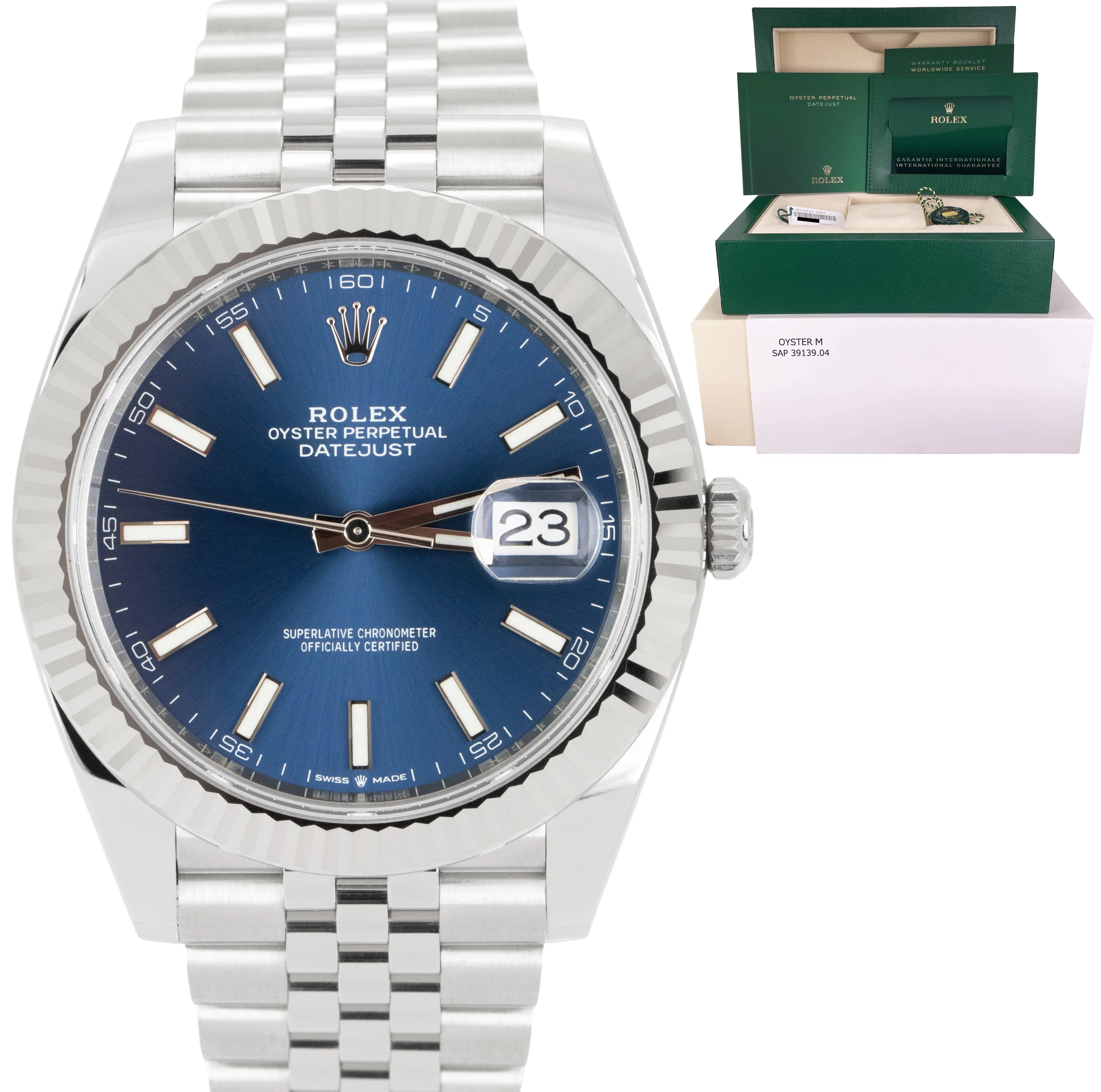 NEW SEPT. 2022 Rolex DateJust 41 Blue Stainless Steel Jubilee 41mm Watch 126334