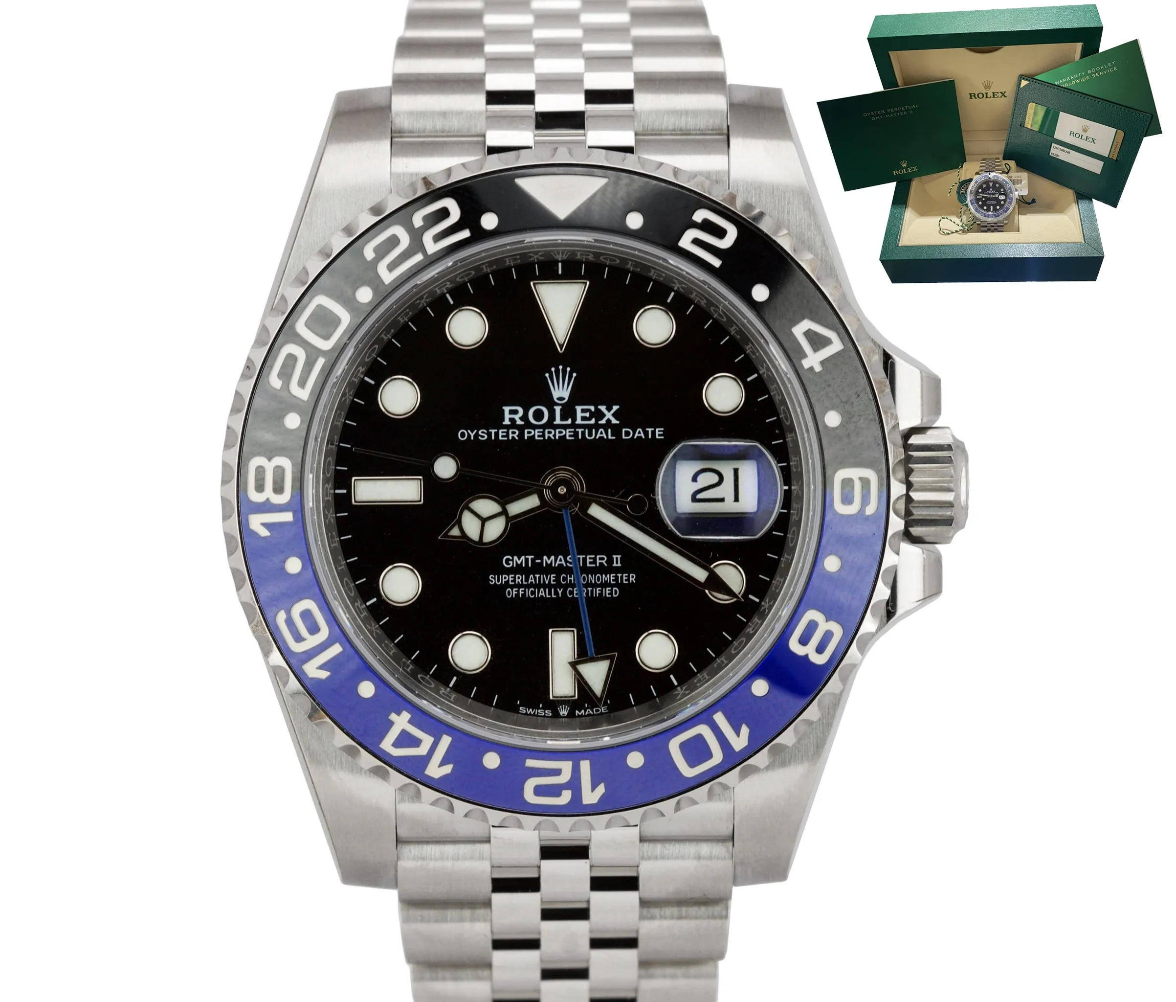 NEW SEPTEMBER 2019 Rolex GMT Master II Batman Black Blue SS Ceramic 126710 BLNR