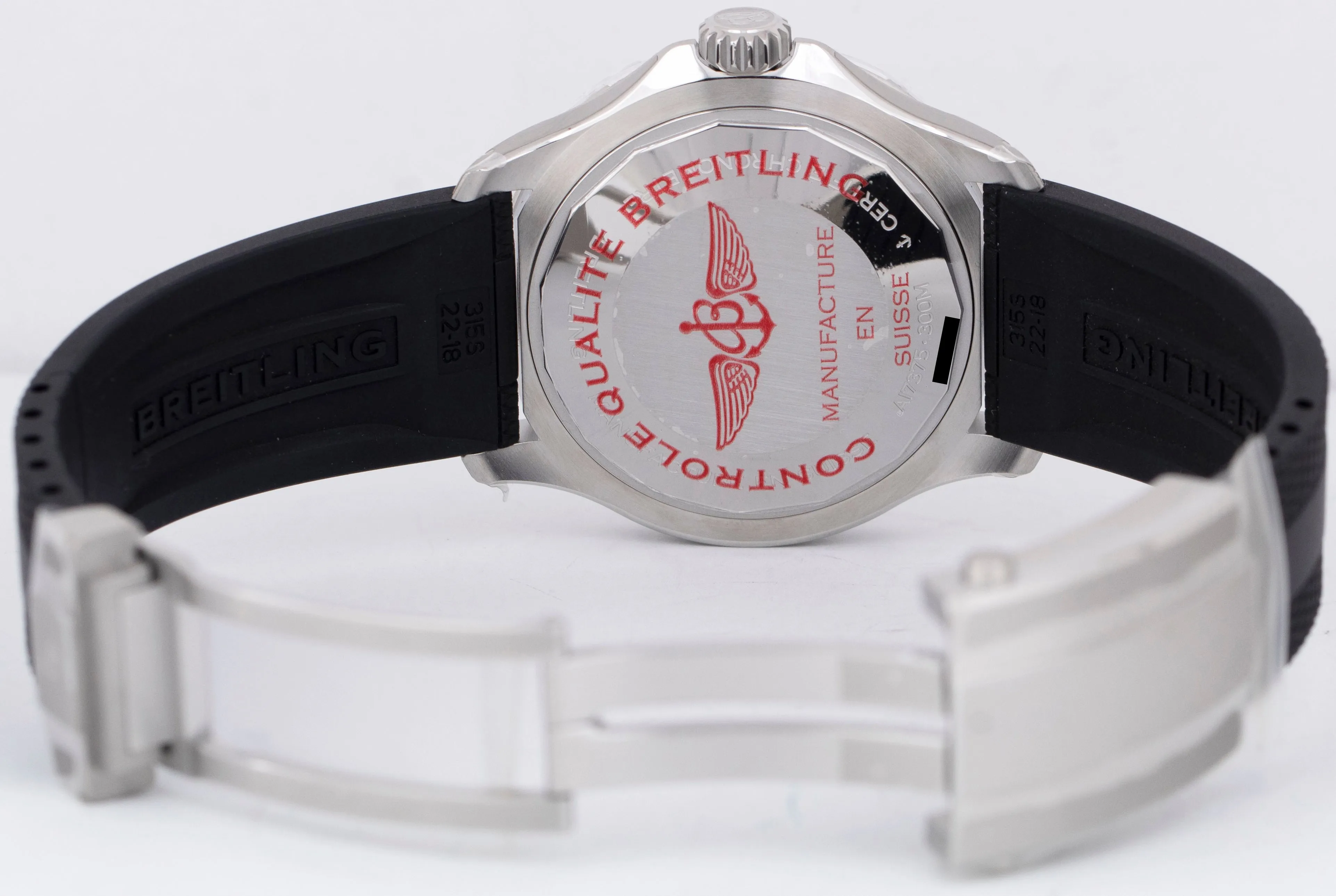 NEW STICKERED PAPERS Breitling SuperOcean 42mm Black Steel Watch A17375 BOX