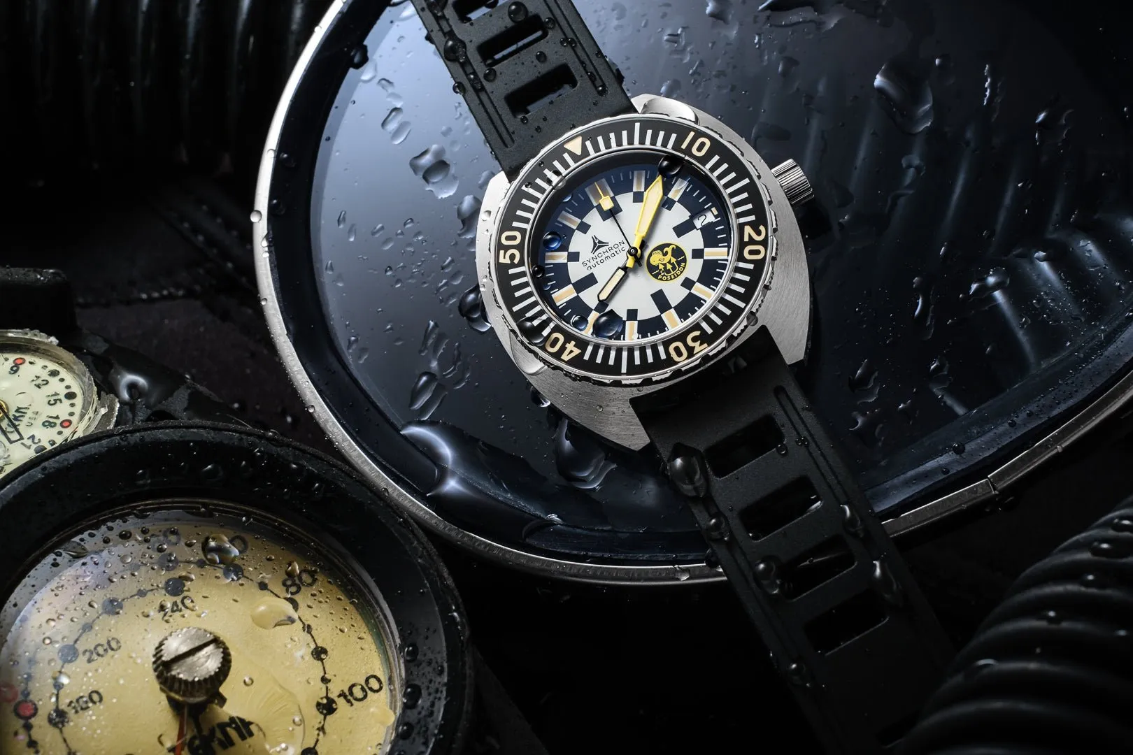 New SYNCHRON POSEIDON Diving Watch ISOfrane Rubber Limited Edition 581/1000
