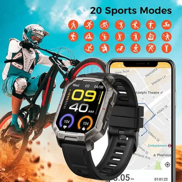 NX3 Bluetooth call smart watch 1.83 inch screen G F anti-fingerprint oil 410 mAh sports mode