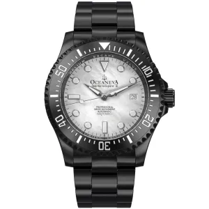 Oceaneva Deep Marine Explorer III Automatic 3000M Pro Diver Black White Mother Of Pearl Limited Edition