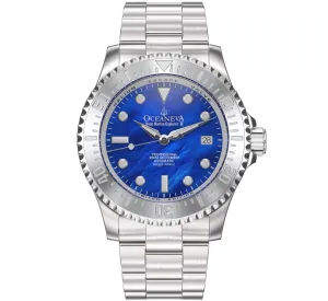 Oceaneva Deep Marine Explorer III Automatic 3000M Pro Diver Blue Mother Of Pearl Limited Edition