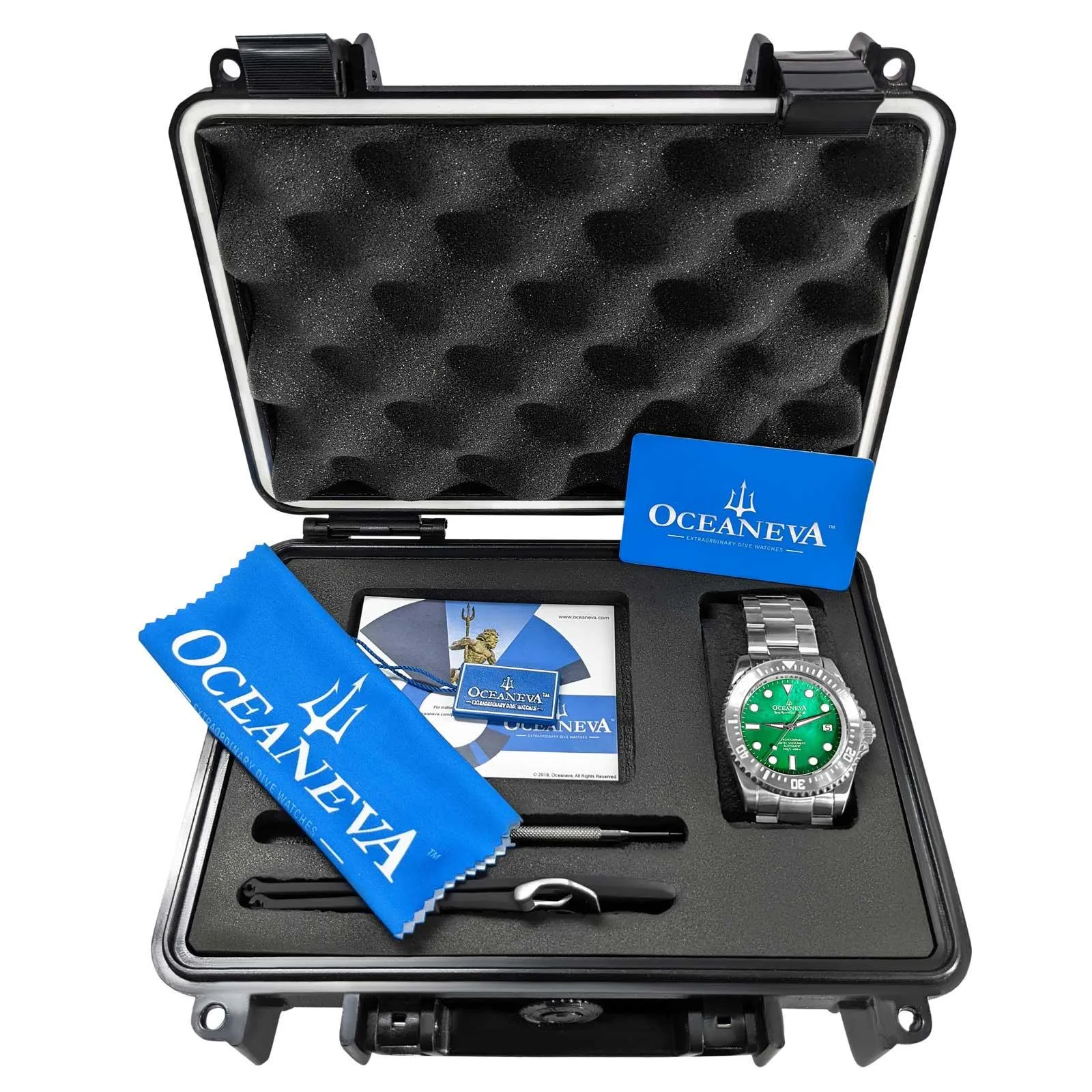 Oceaneva Deep Marine Explorer III Automatic 3000M Pro Diver Green Mother Of Pearl Limited Edition