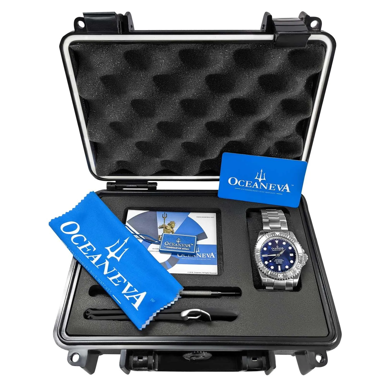 Oceaneva Deep Marine Explorer III Automatic 3000M Pro Diver Navy Mother Of Pearl Limited Edition