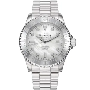 Oceaneva Deep Marine Explorer III Automatic 3000M Pro Diver White Mother Of Pearl Limited Edition*