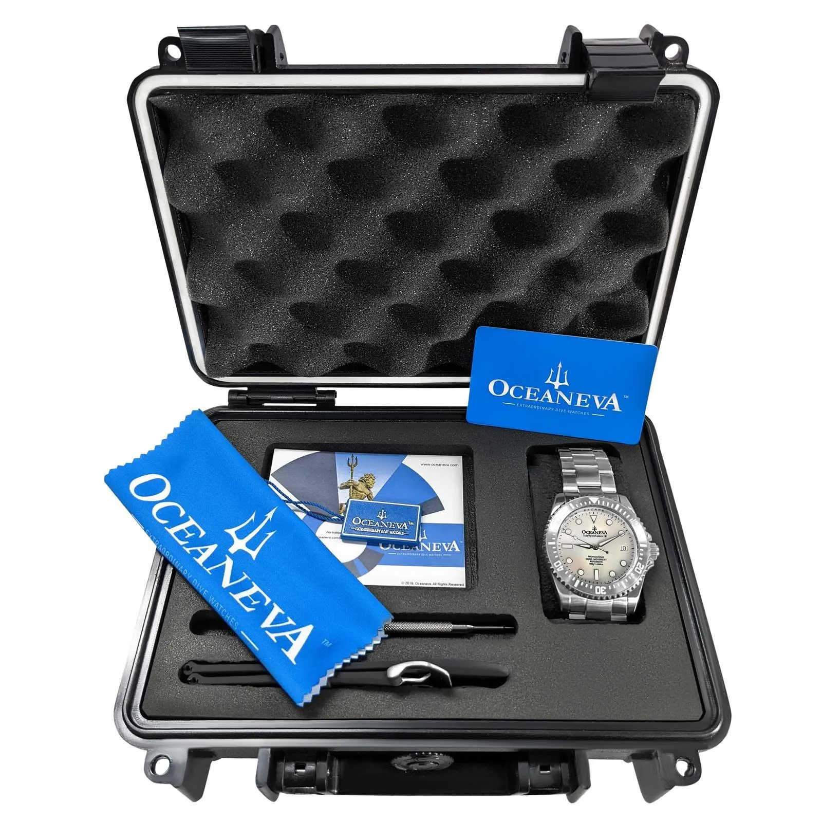 Oceaneva Deep Marine Explorer III Automatic 3000M Pro Diver White Mother Of Pearl Limited Edition*