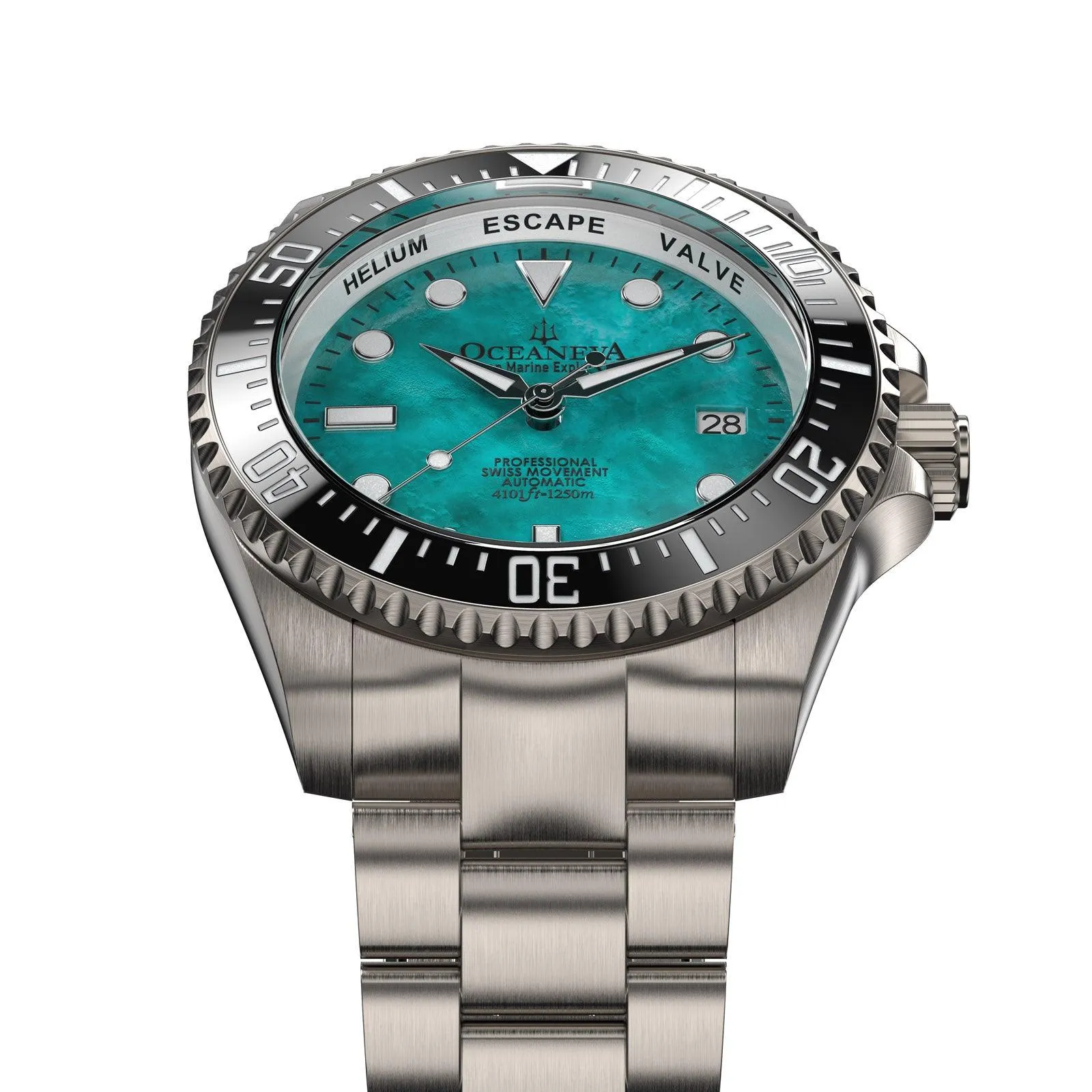 Oceaneva Titanium Deep Marine Explorer II Automatic 1250M Aquamarine Mother of Pearl Limited Edition
