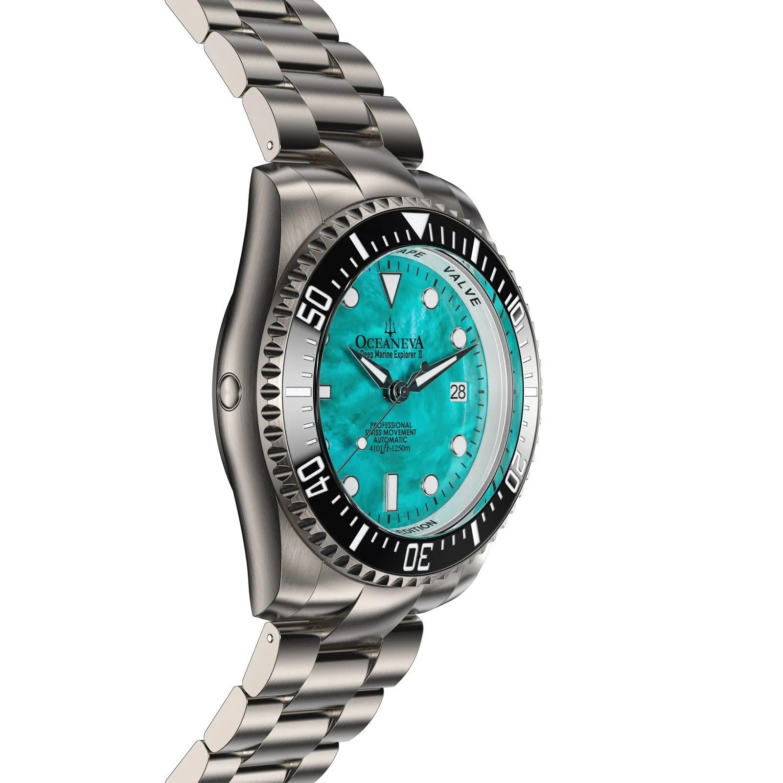 Oceaneva Titanium Deep Marine Explorer II Automatic 1250M Aquamarine Mother of Pearl Limited Edition