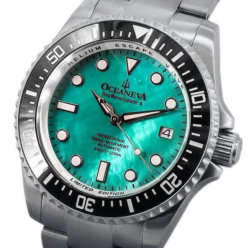 Oceaneva Titanium Deep Marine Explorer II Automatic 1250M Aquamarine Mother of Pearl Limited Edition
