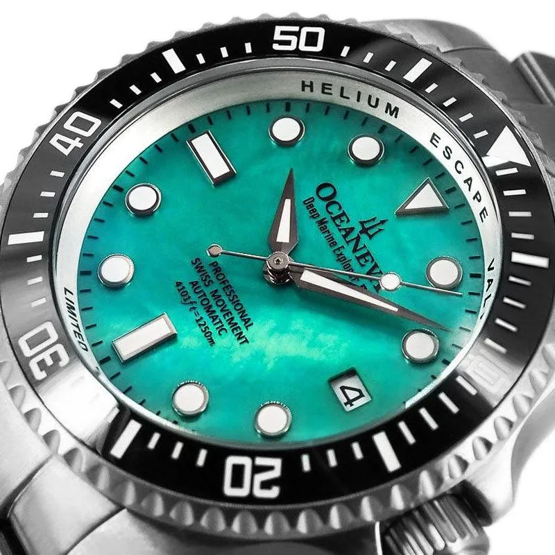Oceaneva Titanium Deep Marine Explorer II Automatic 1250M Aquamarine Mother of Pearl Limited Edition