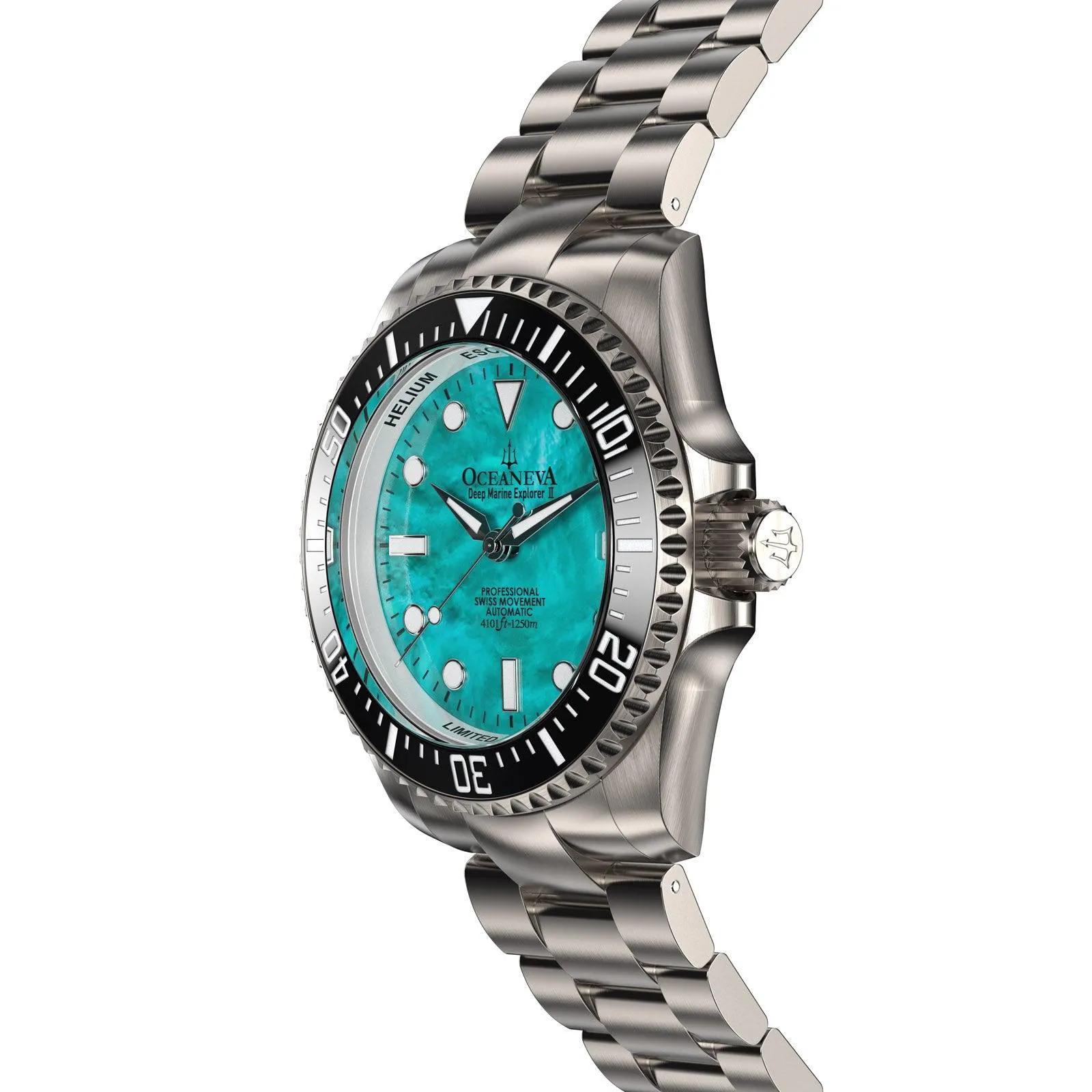 Oceaneva Titanium Deep Marine Explorer II Automatic 1250M Aquamarine Mother of Pearl Limited Edition
