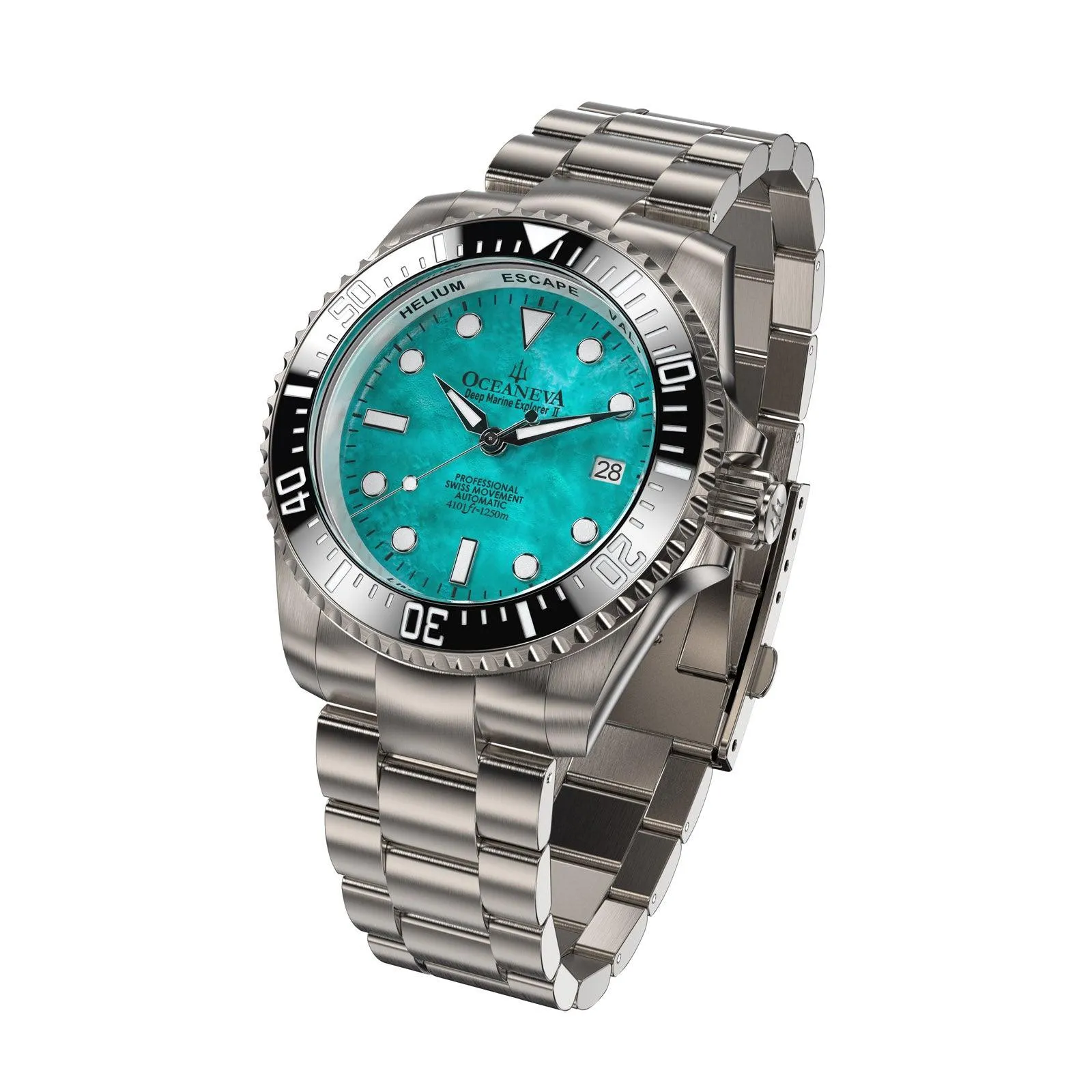 Oceaneva Titanium Deep Marine Explorer II Automatic 1250M Aquamarine Mother of Pearl Limited Edition