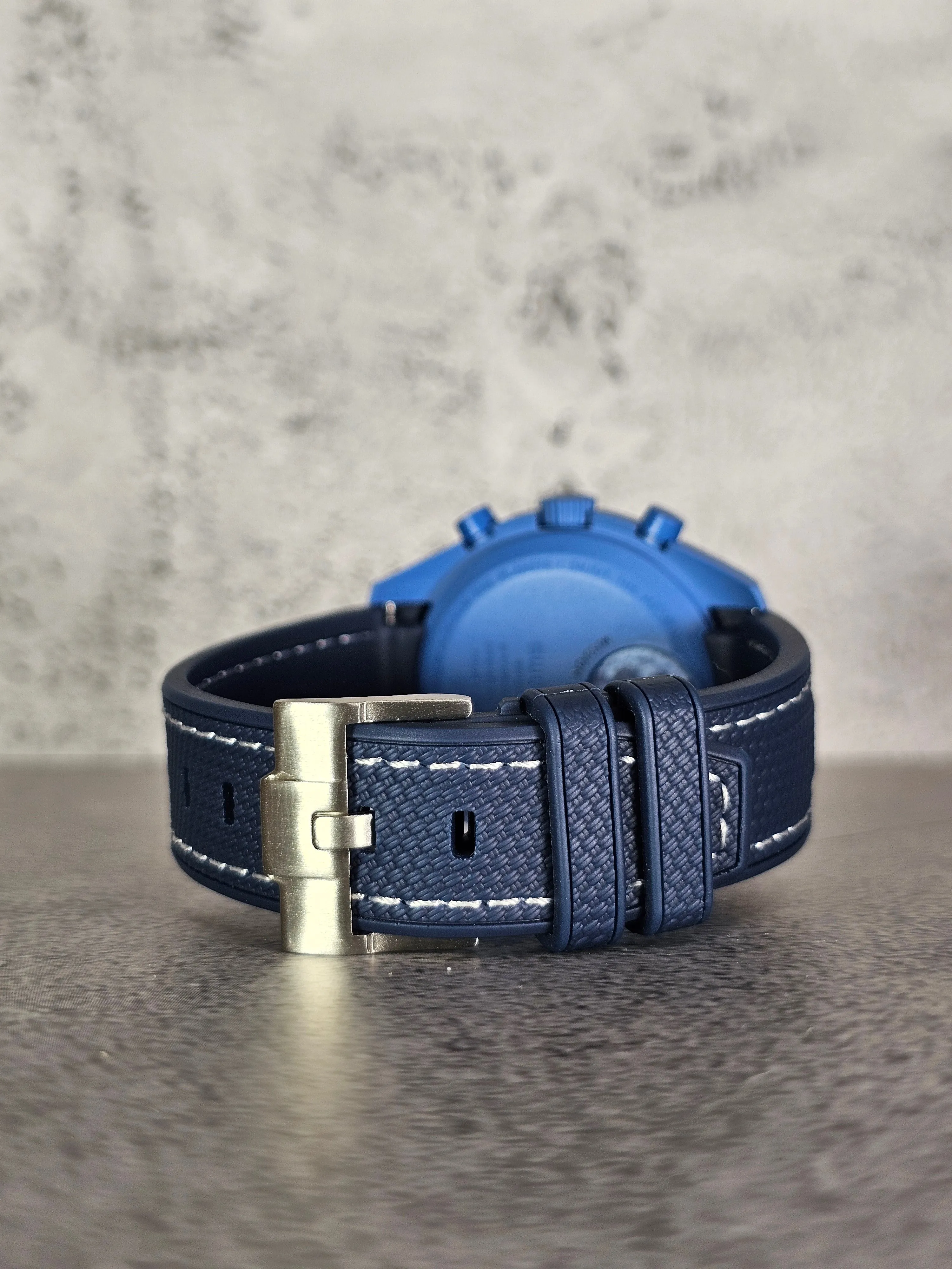 Omega X Swatch MoonSwatch: Super Blue Moon Strap - Navy & White