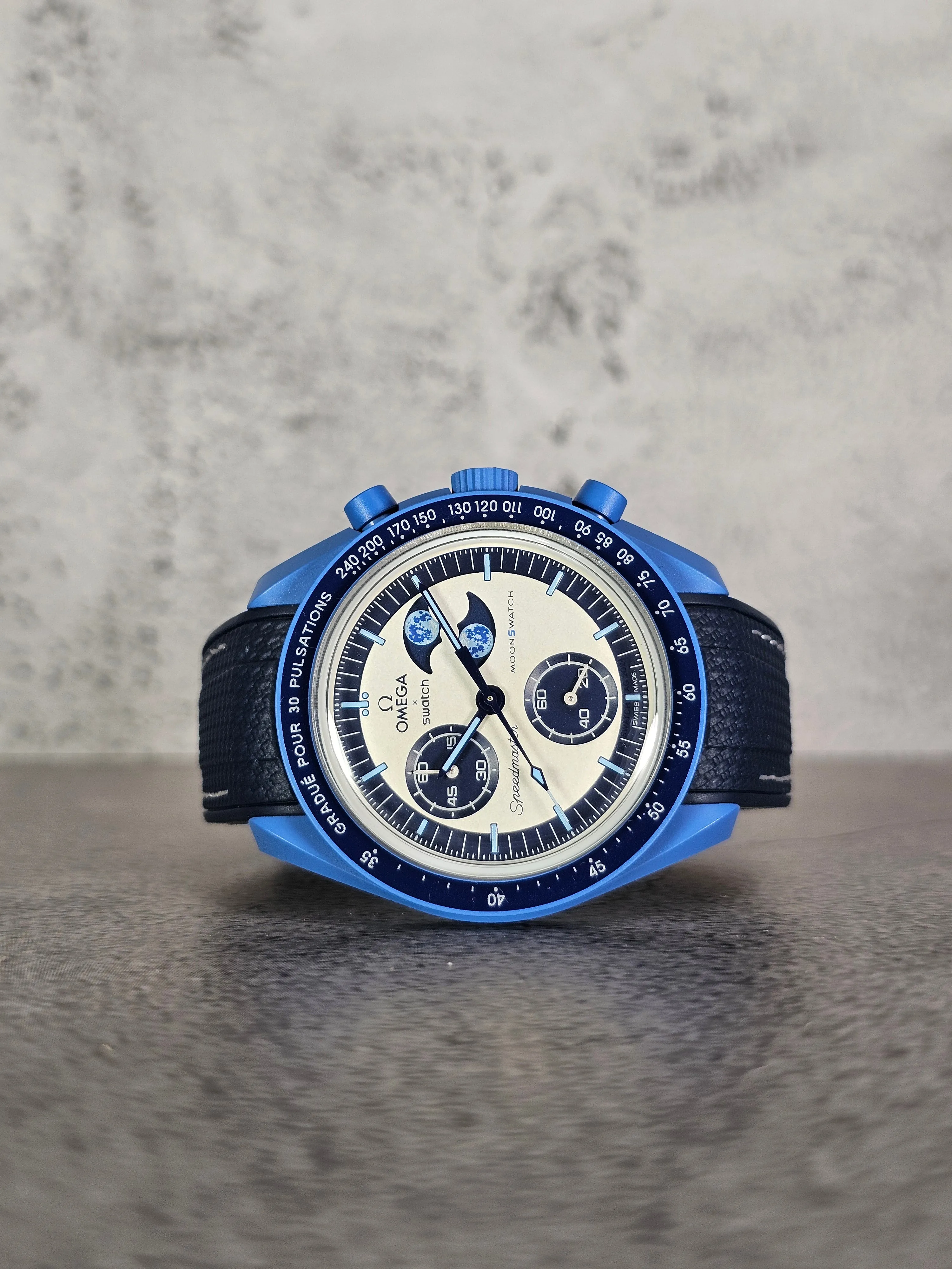 Omega X Swatch MoonSwatch: Super Blue Moon Strap - Navy & White