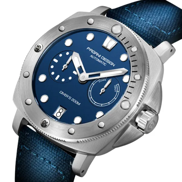 Pagani Design Blue Nylon Strap Blue Dial Automatic Watch for Gents - PD1767