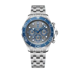 Pagani Design Silver Stainless Steel Grey Dial Chronograph Quartz Watch for Gents - PD1713