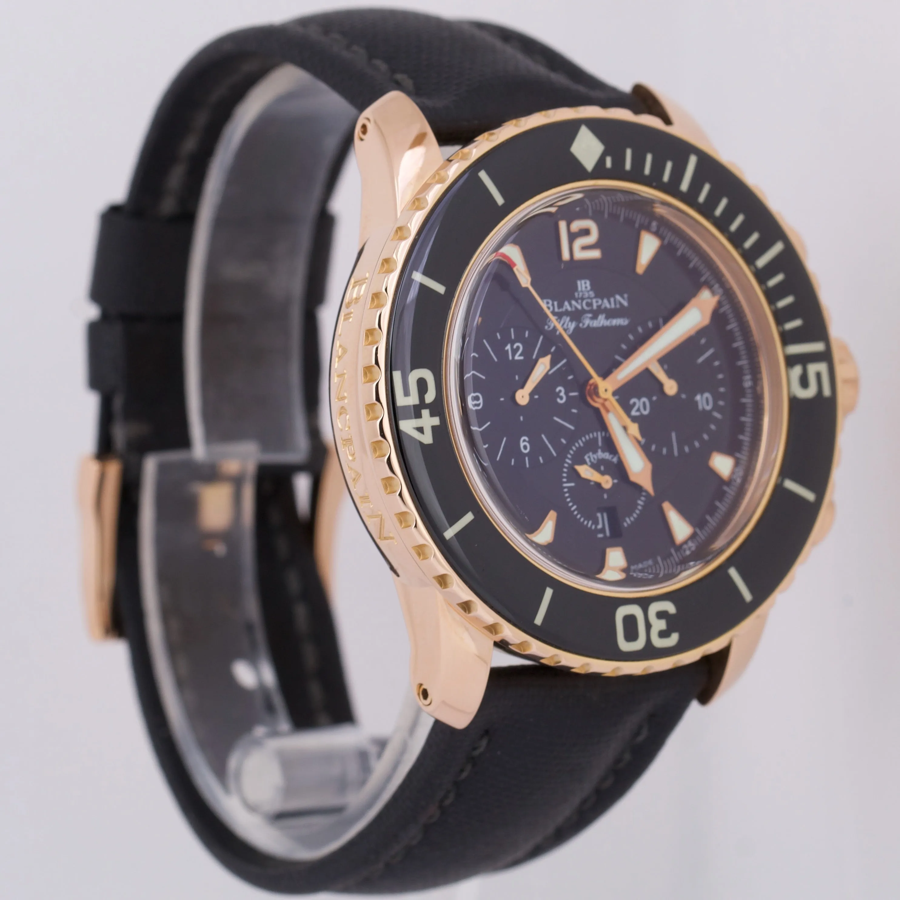 PAPERS Blancpain Fifty Fathoms Flyback 5085F-3630-52 18K Rose Gold Black B P