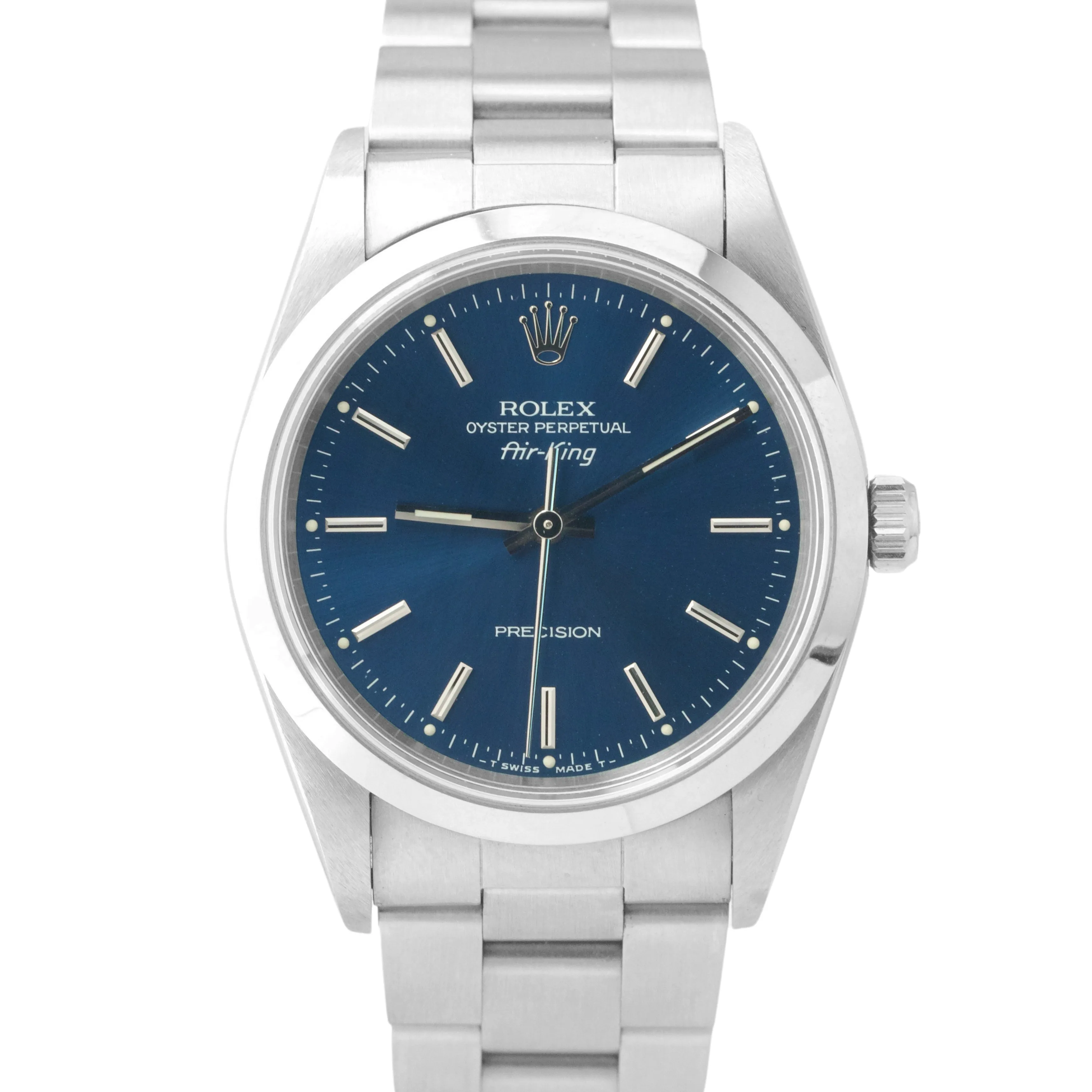 PAPERS BOX Rolex Oyster Perpetual Air-King 34mm Blue Stick Oyster Watch 14000