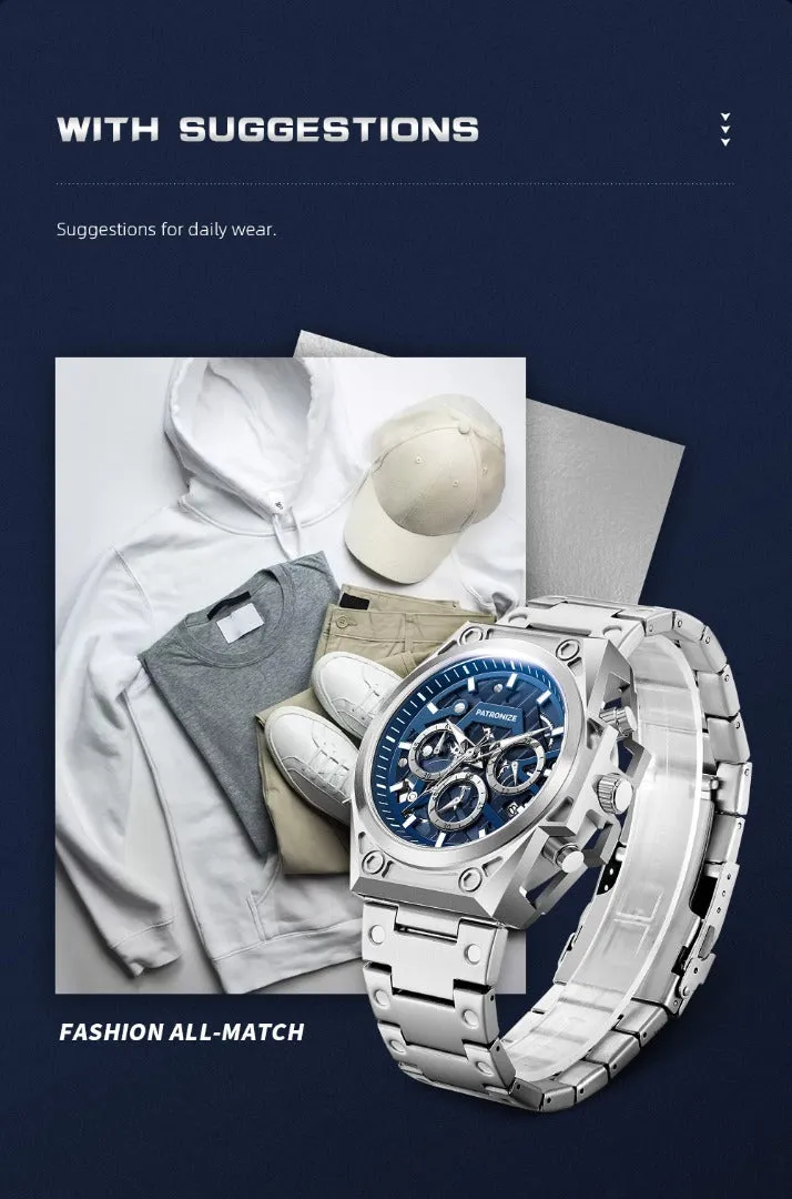 Patronize Stainless Steel Chronograph waterproof