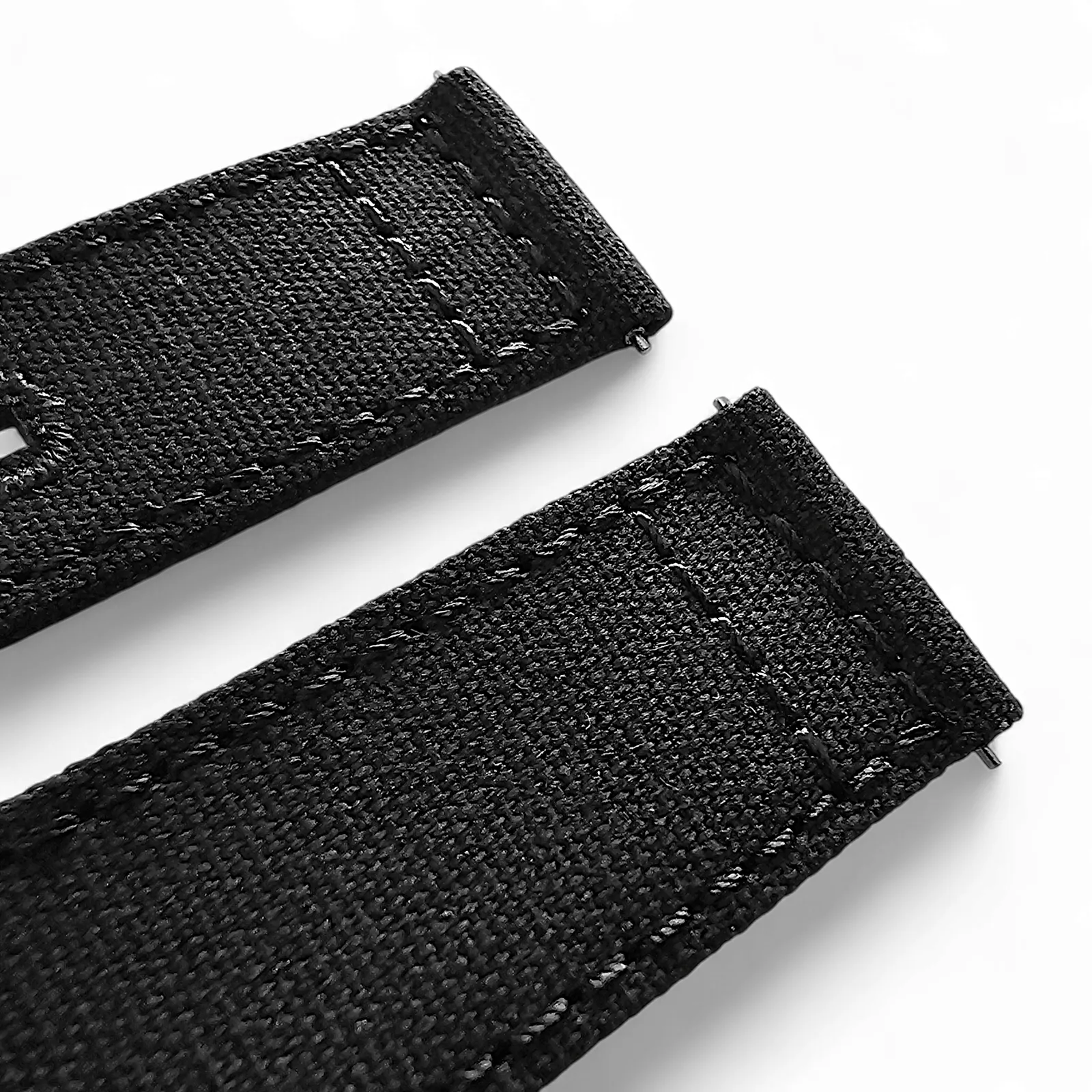 Premium Canvas Sailcloth Watch Strap Quick Release 20mm 22mm Black